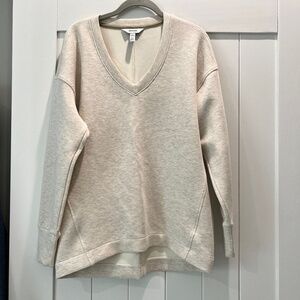 SPANX AirEssentials Brushed V-Neck Tunic (M) Oatmeal Heather